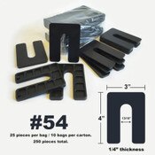 Deslauriers Econ-O-Shim - Black 3" x 4" x 1/4" Ribbed - Pack of 25